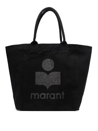 Isabel Marant Logo-print Tote Bags In Negro