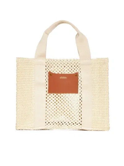 Isabel Marant Logo Printed Small Tote Bag In Beige