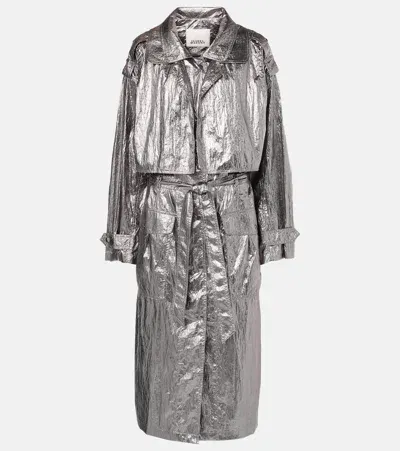 Isabel Marant Lsikagd Trench Coat In Silver