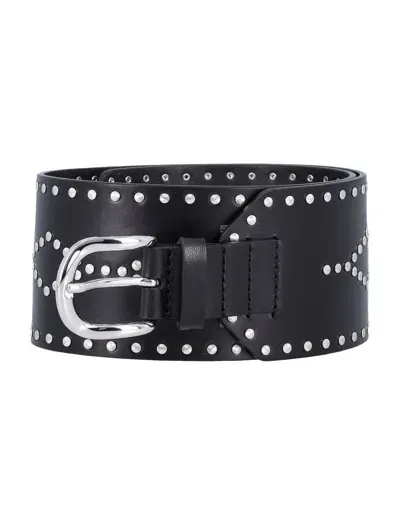 Isabel Marant Lucie Studs Belt In Black