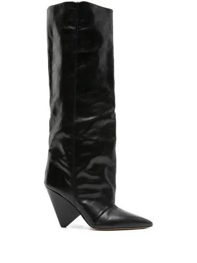 Isabel Marant Lyena Knee-length Leather Boots In Black