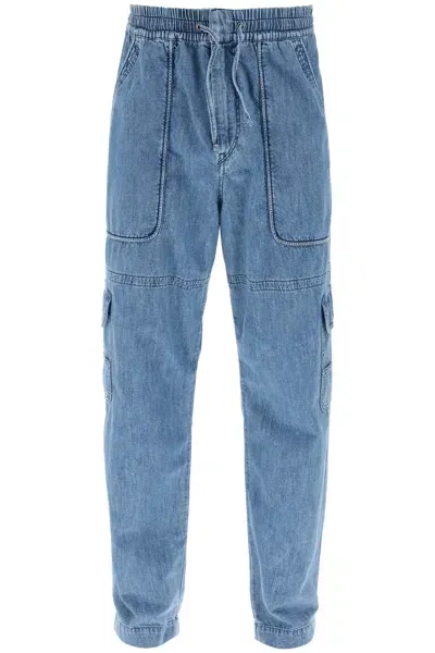 Isabel Marant Blue Jerwan Denim Cargo Pants