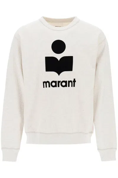 Isabel Marant Logo Printed Long-sleeved Sweatshirt In Neutro