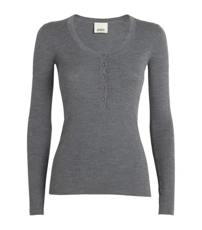 Isabel Marant Merino Wool Estine Top In Grey