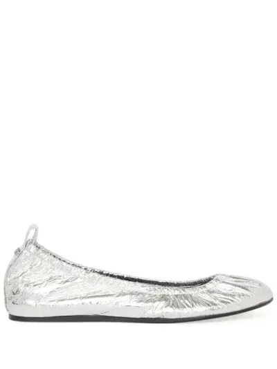 Isabel Marant Metallic Flat Ballerina Shoes In Silver