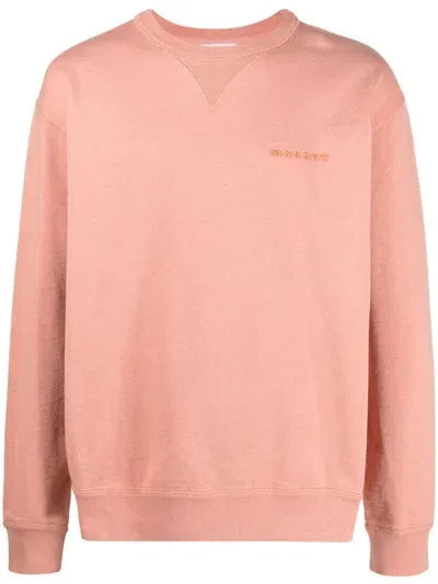 Isabel Marant Logo Embroidered Straight Hem Sweatshirt In 11ph Peach