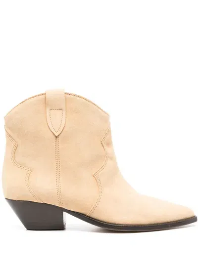 Isabel Marant Neutral 40 Suede Ankle Boots In Neutrals