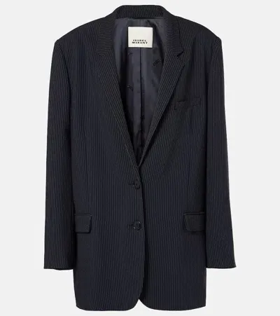 Isabel Marant Oceanyga Striped Crêpe Blazer In Blue