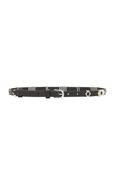 Isabel Marant Odena Belt In Black & Silver