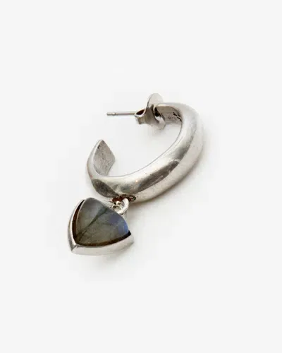 Isabel Marant Cheerful Man Earring In Khaki-silver