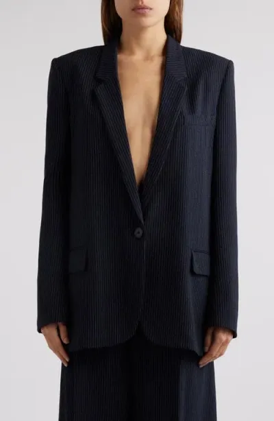 Isabel Marant Pinstriped Single-breasted Blazer In Blue