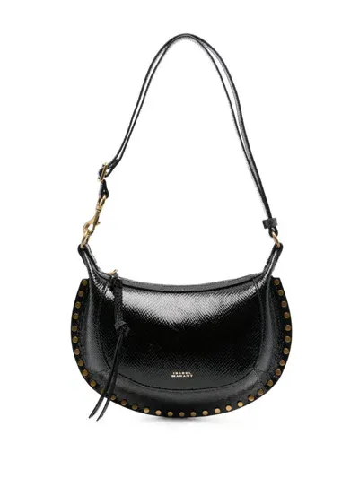 Isabel Marant Oskan Leather Shoulder Bag In Black