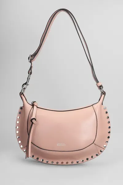 Isabel Marant Oskan Moon Shoulder Bag In Rose-pink Leather