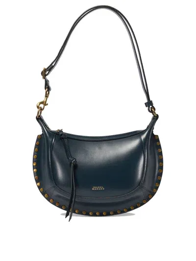 Isabel Marant Mini Oskan Moon Leather Shoulder Bag In Blue