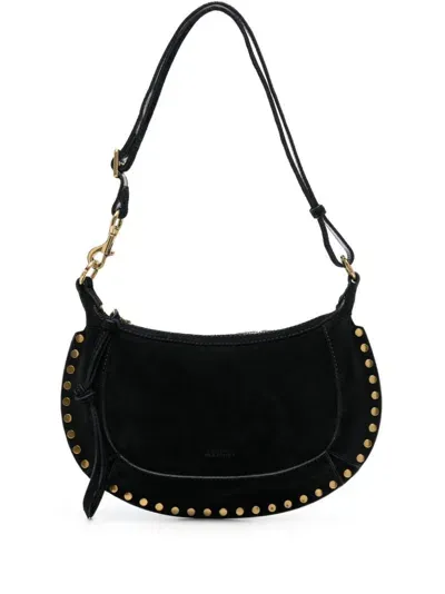 Isabel Marant Oskan Moon Suede Shoulder Bag In Black  