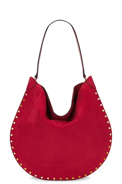 Isabel Marant Oskan Soft Hobo Bag In Scarlet Red