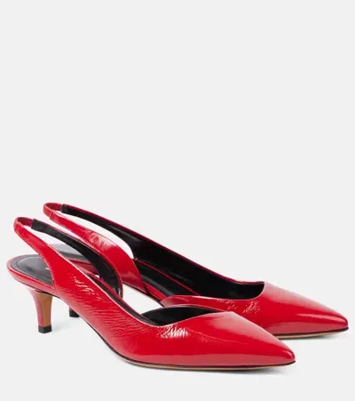 Isabel Marant Piery Patent Leather Slingback Pumps In Red