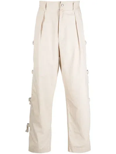 Isabel Marant Pleated Straight-leg Trousers In Nude