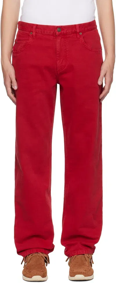 Isabel Marant Red Juro Jeans In 70rd