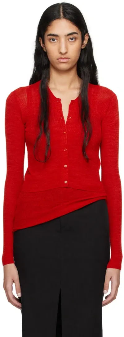 Isabel Marant Red Mahee Cardigan In 11pr Poppy Red