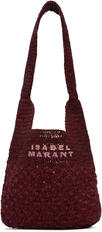 Isabel Marant Red Praia Small Tote In 86dm Dark Plum