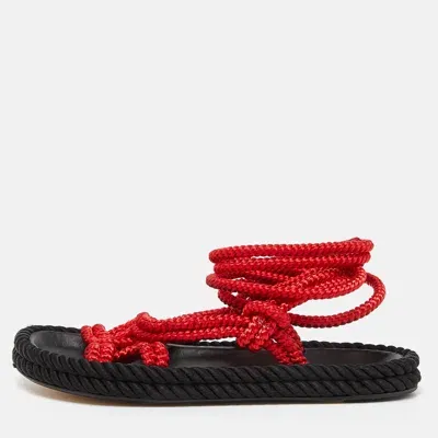 Pre-owned Isabel Marant Red Rope Lou Flat Sandals Size 39