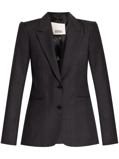 Isabel Marant Reva Check Blazer In Grey