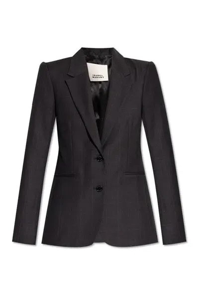 Isabel Marant Reva Single Breasted Blazer In Grey