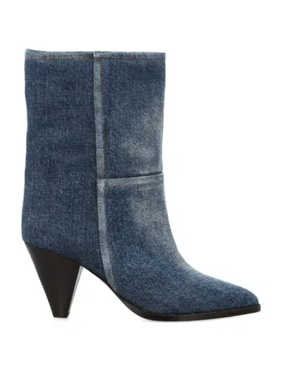 Isabel Marant Ankle Boots Rouxa Aus Denim In Grey