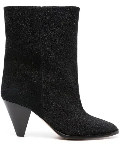 Isabel Marant Rouxa Suede 85mm Boots In Black