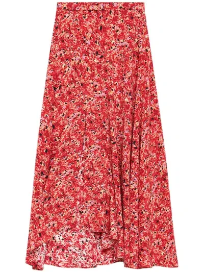 Isabel Marant Sakura Midi Skirt In Red