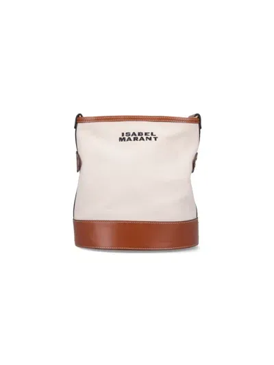 Isabel Marant Samara Logo Embroidered Shoulder Bag In Neutrals