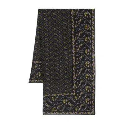 Isabel Marant Luana Abstract-print Scarf In Black