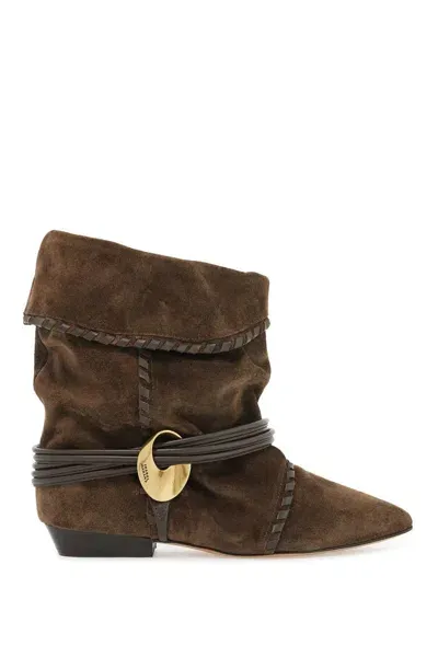 Isabel Marant Strap Around Ankle Boots In Brown