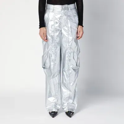 Isabel Marant Shiny Silver Cargo Trousers