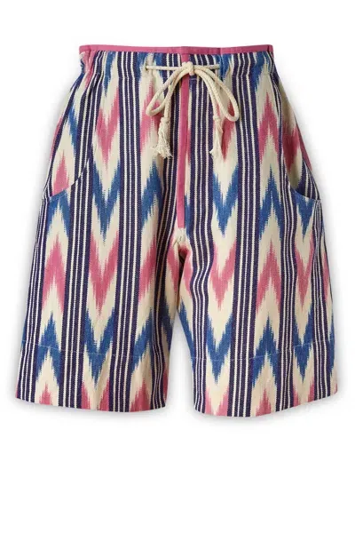 Isabel Marant Lelian Striped Drawstring Shorts In Multi