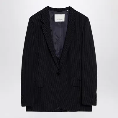 Isabel Marant Single-breasted Pinstripe Omelia Jacket Blue In Multicolor