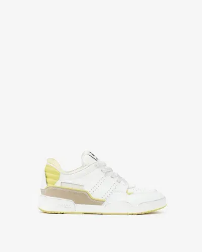 Isabel Marant Emree Sneakers In White Suede And Leather In Yellow