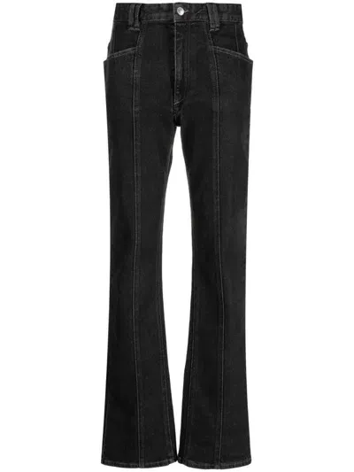 Isabel Marant Straight-leg Washed Denim Trousers In Schwarz