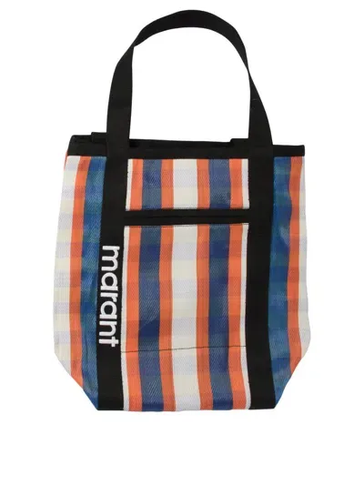 Isabel Marant Striped Pattern Top Handle Bag In Orange