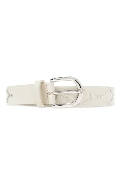 Isabel Marant Studded Buckle Belt In White