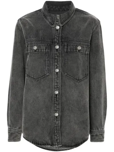 Isabel Marant Talbot Denim Shirt In Grey