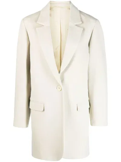 Isabel Marant V-neck Single-button Coat In Nude