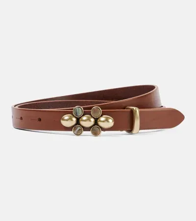 Isabel Marant Valdez Leather Belt In Green