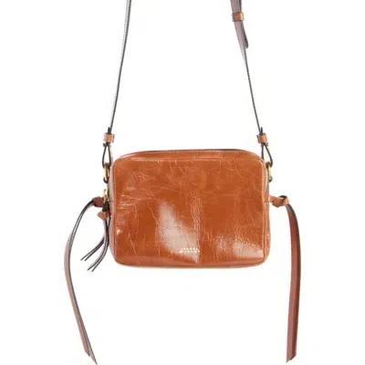 Isabel Marant Wardy Crinkle Leather Camera Bag In Cognac