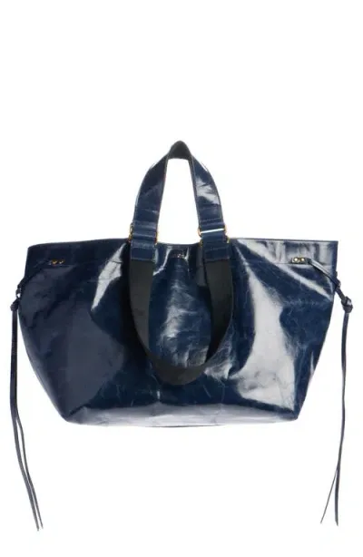 Isabel Marant Wardy Leather Shopper Tote In Faded Night