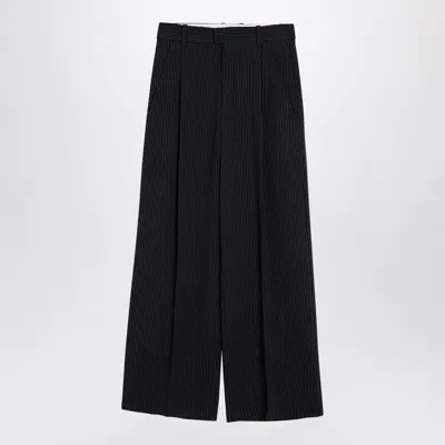 Isabel Marant Wide Blue Pinstripe Trousers In Multicolor