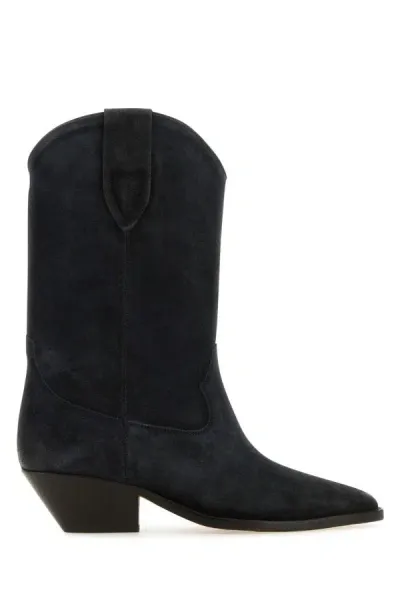 Isabel Marant Woman Slate Suede Ankle Boots In Black