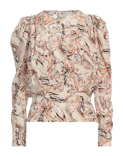 Isabel Marant Abstract-print Silk Blouse In Neutrals