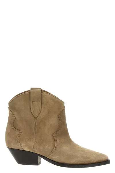 Isabel Marant Dewina Leather Ankle Boots In Cream